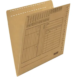Falken Original Falken 100er Pack Einstellmappe. Made in Germany. Aus Recycling-Karton für DIN A4 mit Organisationsdruck und Schlitzstanzung braun Blauer Engel Behörde ideal für die lose Blatt-Ablage