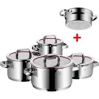 WMF Topfset Function 4 4-teilig mit GRATIS Dämpfer - Rot, Silber