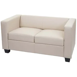 Mendler 2er Sofa Couch Loungesofa Lille ~ Leder, creme
