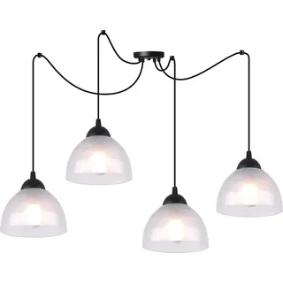 Hängelampe Spinne Venice 4-flammig mit opalen Glas Lampenschirmen E27