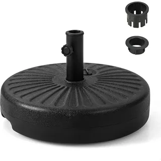 COSTWAY Sonnenschirmständer befüllbar, Schirmständer für Schirmstangen von 38/48 mm, Ø50 cm Marktschirmständer Sonnenschirm Ständer für Garten, Balkon - Schwarz