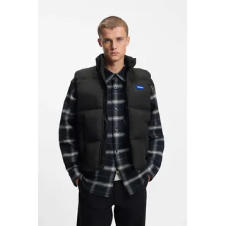 Steppweste HUGO BLUE "Bodolino", Herren, Gr. XL, schwarz001, Web, Obermaterial: 100% Polyamid, unifarben, relaxed fit normal, hoch geschlossener Ausschnitt, Westen Steppweste, Stehkragen, relaxed fit, wattiert