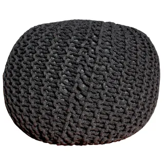 Sitzpuff Sitzpouf Sitzhocker Bodenkissen Ottonmane extra hoch Schwarz Baumwolle