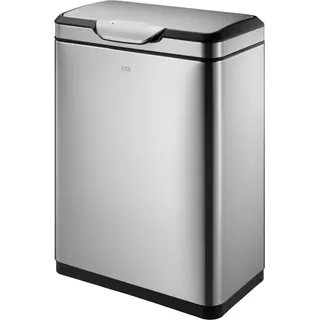 EKO - Abfalleimer Touch Pro 20+20 Liter - Stainless steel Plastic - Mat Edelstahl - Silber