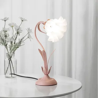 minifair Dimmbare Rosa Nachttischlampe,Acryl Lampenschirm,H50cm