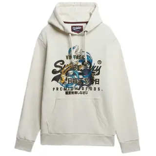 Superdry Hoodie Vintage Cracked Print Hellgrau 3XL
