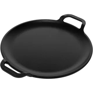Victoria Grillplatte Emaillierte Gusseisen für Pizza, Pfanne 25cm mit Griffen, Induktion, Feuer, Grill, Ofen, Glaskeramik, Gas, Comal Ohne Schadstoffe und PTFE