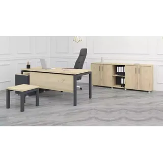 Luxus Büro Set Moderne Holz Möbel Eckschreibtisch Schrank Couchtisch
