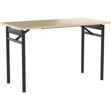 Bild Mare Desk Table 119x60x74 cm - Metall und Holz Büro-Klapptisch - Mehrzweck-Klapptisch - Naturbraun und Schwarz