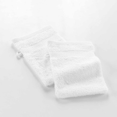 Douceur d'Intérieur, 2 Waschlappen (15 x 21 cm) Elegance Weiß, 100% Baumwolle, einfarbig