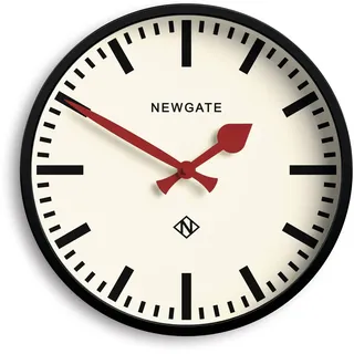NEWGATE® Luggage wanduhr | Moderne Retro Metall bahnhofsuhr | 30cm | Tiefes metallgehäuse in schwarz | Zeitgenössischer Vintage Stil für küche, Wohnzimmer oder büro