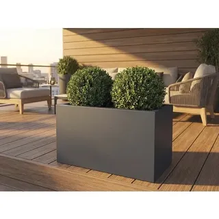 Pflanzkübel Palatino Lotte Metall beschichtet 80 x 40 x 50 cm anthrazit