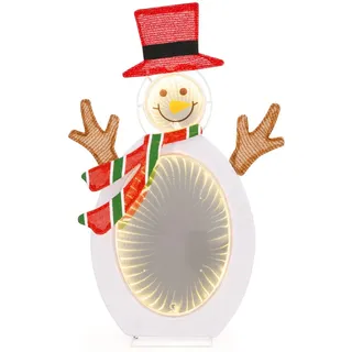 Costway Schneemann 64cm Mehrfarbig , Multicolor , Metall , 30x64x42 cm , Dekoration, Weihnachtsdekoration