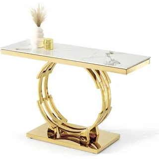 Konsolentisch KALEI - weißer Marmor / Gold - Gold