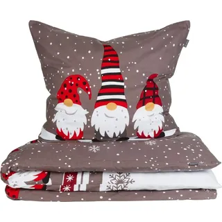 SCHIESSER Bettwäscheset Wichtel - Feinbiber - 155 x 220 cm