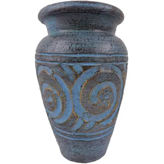 Rotfuchs® Terracottavase Tonvase Blumenvase, 20 cm hoch, Türkisblau | Ton, Handarbeit