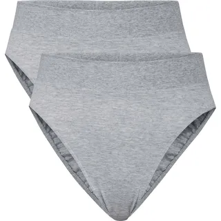 CALIDA Damen Slip, 2er Pack - Elastic, High Waist, Softbund, Single Jersey Grau L (48/50) - Grau