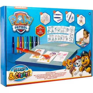 PAW PATROL - Sprühstift-Set Deluxe - Malstifte für Kinder - Malset mit Buntstiften und Malvorlagen (PW22368)