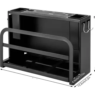 Messerblockhalter, 10 Fächer Kapazität, Wandmontierbares Design, schwarz