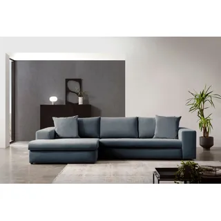 Home affaire Ecksofa »SLEETLAND XXL in Samtvelours oder Vintage-Leder-Optik, L-Form,« besonders groß und bequem, grau