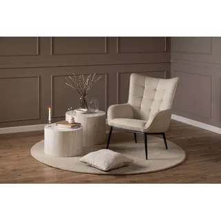 Actona Couchtisch 2er Set ¦ beige ¦ Maße (cm): H: 40 Ø: 58.0