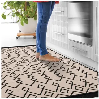 jimri Teppich Läufer - Tepiche für Wohnzimmer, Schlafzimmer, Küche, Kinderzimmer, Badezimmer - Boho Kelim - Läufer Flur, Schwarz-Beige, Größe: 160x230 cm