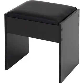 ECD-Germany Schminkhocker , Schwarz , Holzwerkstoff , 29.5x43x40 cm , Wohnzimmer, Sessel, Hocker & Hockerbänke, Sitzhocker