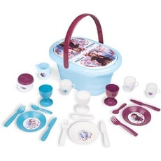 Smoby – Die Eiskönigin Picknick-Korb – Spielset mit Spielzeug-Teeservice (20 Teile), inkl. Teller, Besteck, Becher, für Kinder ab 3 Jahren, blau