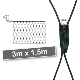 ECD Germany LED Lichternetz 3m 320 LEDS Warmweiß Weihnachten Lichtervorhang Lichterkette Weihnachtsbeleuchtung Lichterkettenvorhang Innen/Außen IP44 - Grün