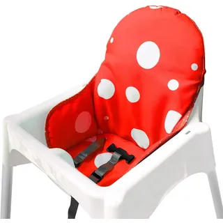 ZARPMA Sitzbezüge Kissen Kompatibel für Antilop Hochstuhl , Waschbar Faltbarer Baby Hochstuhl Bezug Kinder Sitz Covers Stuhlkissen (Rot)