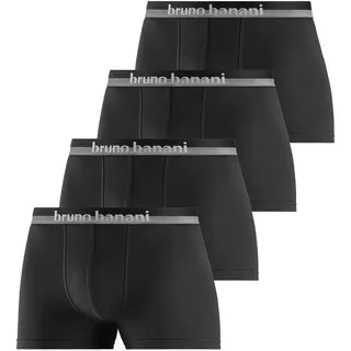 Bruno Banani Boxer "Boxershorts für Herren" Packung, 4 Stk. mit erhabenem Logo-Druck auf dem Bund, schwarz