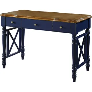 Schreibtisch Echtholz Möbel Klassischer Tisch Bürotische Landhaus Stil konsolen - Grau