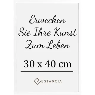 Estancia Weißer Bilderrahmen aus Kiefernholz 30x40 cm mit Bruchsicherem Acrylglas | Moderner Holzbilderrahmen 30 x 40 cm