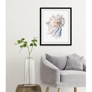Bild QUEENCE "Aaron", beige (farbe rahmen: schwarz, farbe bild(er): natur), B:30cm H:40cm, Acrylglas, Holz, Papier, Bilder, Bild, HD Premium Poster-Druck inkl. Holzrahmen