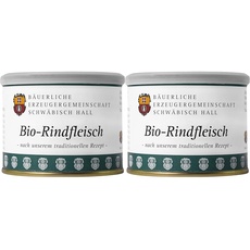 Bäuerliche Erzeugergemeinschaft Schwäbisch Hall Bio Rindfleisch im eigenen Saft, 200 g (Packung mit 2)