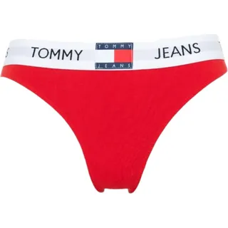 Damen-Slip TOMMY JEANS sichtbare elastische Baumwollhose Artikel UW0UW04693 Bikini, M, Cotone 90%,Elasthan 10% - Rot