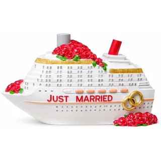 Spardose Hochzeitspaar im Cabrio - Just Married - Hochzeitsauto mit Brautpaar - Keramik Sparschwein Hochzeit (Kreuzfahrtschiff)