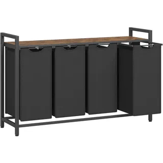 Mid.you Wäschekorb , Braun, Schwarz , Metall, Textil, Holzwerkstoff , 160 l , rechteckig , 116x72x33 cm , zusammenfaltbar , Haushalt & Kleinelektro, Wäschepflege, Wäschekörbe & Wäschetonnen