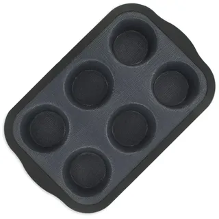 Zenker Muffinform Silikon Glasfaser Cupcake Backform Muffin Backform Silikon Fiberglas Nylon Grau 28.3 x 18.3 x 3 cm