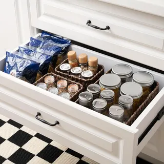 Aufbewahrungskorb Rattan Körbe organisieren Regal Nestkörbe große Körbe kleine Körbe wasserdicht Badezimmer Regal braun Aufbewahrungsbox - Aufbewahrungsdose