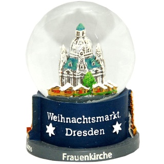 Souvenir Schneekugel Weihnachten Weihnachtsmarkt Striezelmarkt Dresden | B: 65 mm H: 85 mm | Reiseandenken Deutschland | 30020