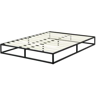 Olee Sleep 22cm Modernes Metall-Plattform-Bettgestell / Bett Mit Holzlatten / Matratzenrahmen / Kein Boxspring Erforderlich / 100 x 200cm / Twin XL / Schwarz