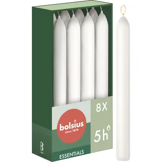 Bolsius Glatte Stabkerzen 8 St. weiß