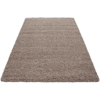 Ayyildiz Teppiche Hochflor-Teppich »Life Shaggy 1500«, rechteckig, 30 mm Höhe, Langflor, uni, große Farbauswahl, robust, auch als Läufer und in rund, beige Braun/Beige ca. 120x170cm