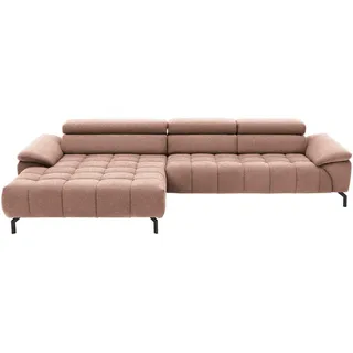 Beldomo Style Ecksofa , Orange , Textil , Uni , Ottomane links, L-Form , 329x190 cm , erweiterbar, Fußauswahl, Stoffauswahl, Liegefunktion, Hocker erhältlich, individuell planbar , Wohnzimmer, Sofas & Couches, Wohnlandschaften, Ecksofas