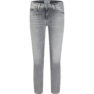 Cambio Damen Jeans mit figurbetonter Passform in einfarbigem Grau - Grau