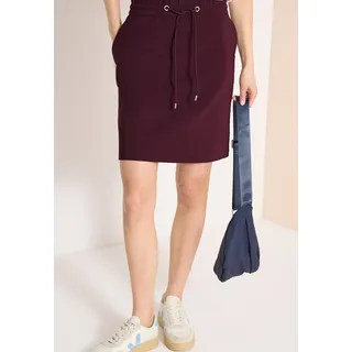 Minirock CECIL, Damen, Gr. XXL (46), rot (grape rot), Web, Obermaterial: 66% Baumwolle, 30% Polyester, 4% Elasthan, unifarben, körpernah kniefrei, Röcke Minirock, Sommerrock mit Streifendetail