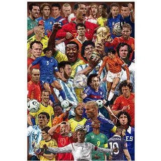 ERIK Grupo Erik Poster Legendäre Fußballer Kunstdruck - Deko Wohnzimmer oder Deko Schlafzimmer - Deko Zimmer - Größe 61 x 91 - Offizielle Fanartikel