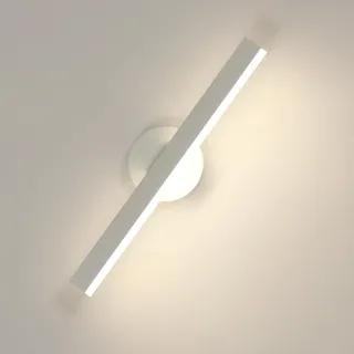 Goeco LED Wandleuchte Innen, 12W Weiß LED Wandlampe 300 ° Drehbar Nachttischlampe Wandlicht aus Acryl für Flur, Schlafzimmer, Wohnzimmer, Badezimmerlampe