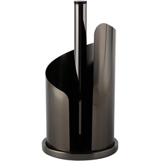 Bild von Küchenrollenhalter, Rollenhalter für Küchentücher, Papierrollenhalter aus Edelstahl, einfaches Abreißen, benutzerfreundlich, stehend, robust, Black-Edition, 15,5 x 33 cm